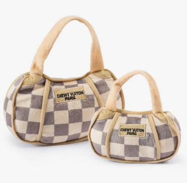 Checker Chewy Vuiton Handbag Squeaker Dog Toy (excl. 20% VAT)