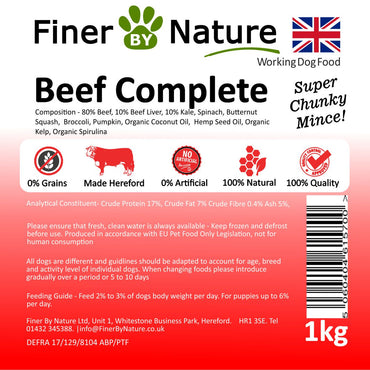Beef Complete Beef (60% Lean) /Offal /Veg (Boneless)