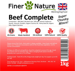 Beef Complete Beef (60% Lean) /Offal /Veg (Boneless)