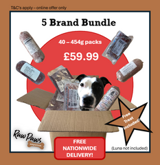 5 Brand Raw Bundle: 40 Frozen Chubs with FREE UK delivery