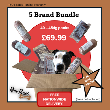 5 Brand Raw Bundle: 40 Frozen Chubs with FREE UK delivery