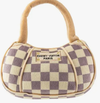 Checker Chewy Vuiton Handbag Squeaker Dog Toy (excl. 20% VAT)