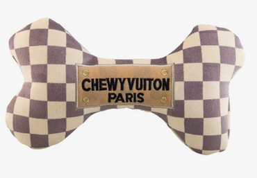 Checker Chewy Vuiton Bones Squeaker Dog Toy (excl. 20% VAT)
