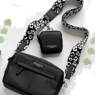 Dog Walking Black Bag & Treat Pouch with Black Leopard Strap  (excl. 20% VAT)