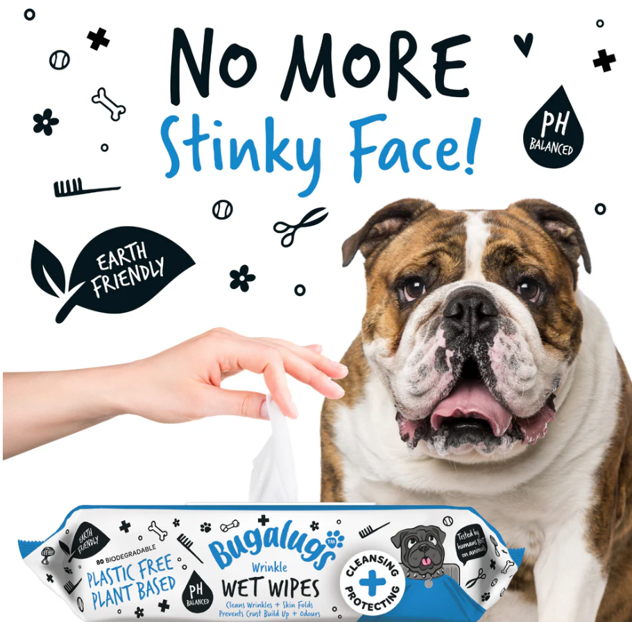 Bugalugs - Wrinkle Wet Wipes for Dogs & Cats (excl. 20% VAT)