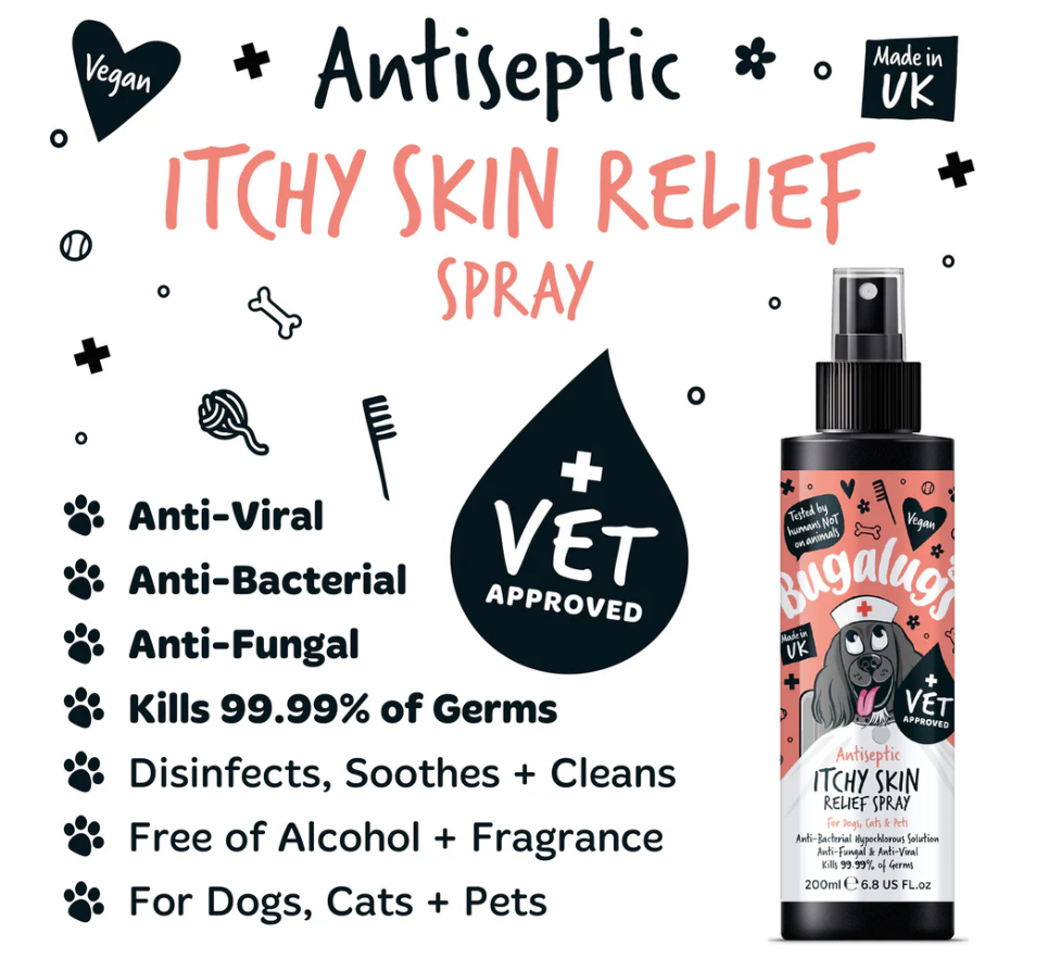 Antiseptic Itchy Skin Relief Spray for Dogs, Cats & Pets (excl. 20% VAT)