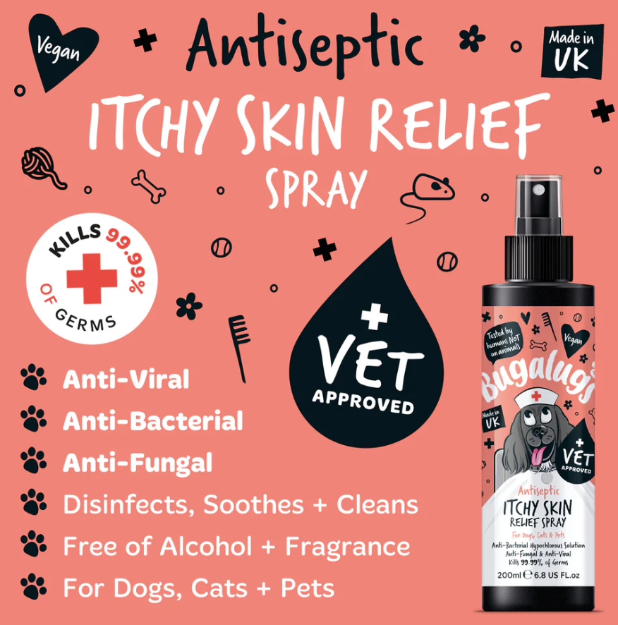 Antiseptic Itchy Skin Relief Spray for Dogs, Cats & Pets (excl. 20% VAT)