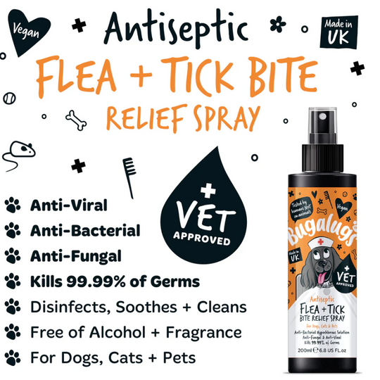 Antiseptic Flea & Tick Bite Relief Spray for Dogs, Cats & Pets (excl. 20% VAT)