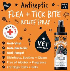 Antiseptic Flea & Tick Bite Relief Spray for Dogs, Cats & Pets (excl. 20% VAT)