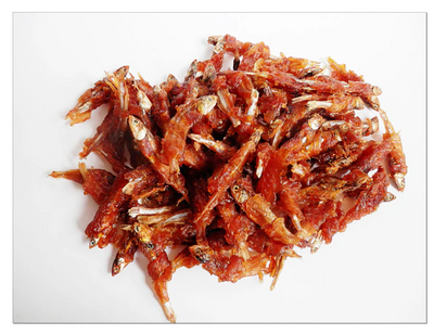 Sprats wrapped in duck meat