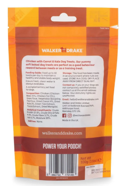 Chicken with Carrot & Kale, 100g Dog Treats (exc 20% tax)