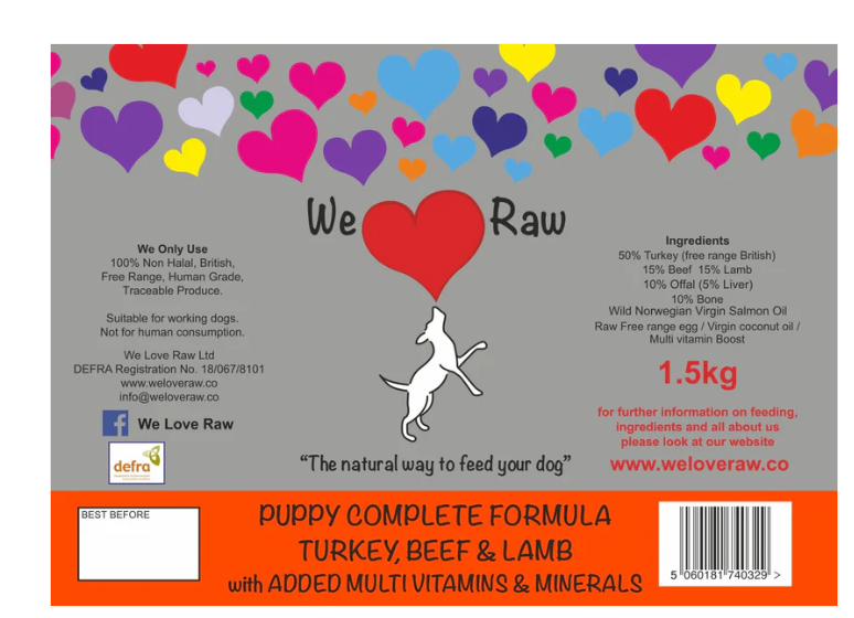 Puppy Complete Formula: Turkey, Beef & Lamb with Added Multivitamins & Minerals