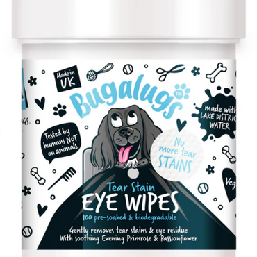 Bugalugs - Tear Stain Eye Wipes for Dogs (100 Wipes) (excl. 20% VAT)