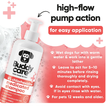 Pet Antiseptic Chlorhexidine Medicated Shampoo 500ml excl. 20% VAT)