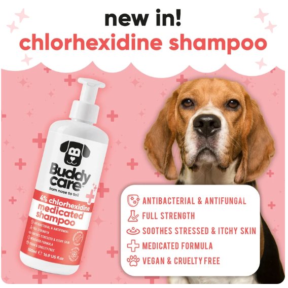 Pet Antiseptic Chlorhexidine Medicated Shampoo 500ml excl. 20% VAT)