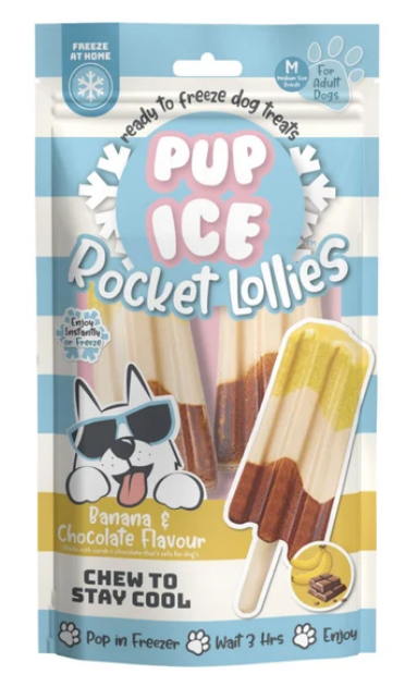 Pup Ice Chocolate & Banana Rocket Lollies - Pack (2 Lollies) excl. 20% VAT)