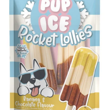 Pup Ice Chocolate & Banana Rocket Lollies - Pack (2 Lollies) excl. 20% VAT)