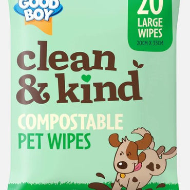 Good Boy Clean & Kind Compostable Pet Wipes (excl. 20% VAT)