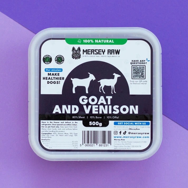 Goat & Venison Raw Dog Food - 500g