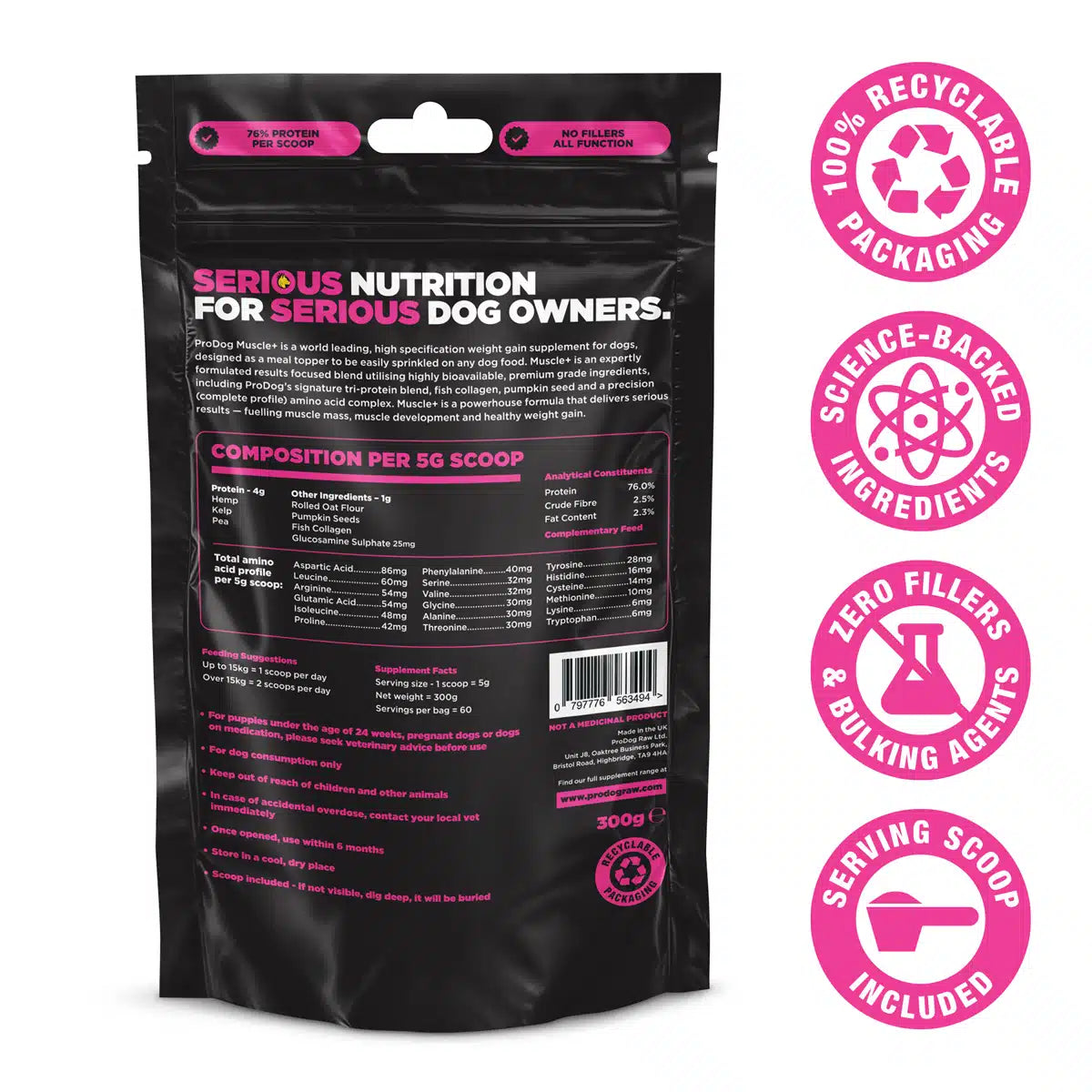 Muscle+ Weight Gainer and Muscle Builder Supplement For Dogs  (excl VAT @ 20%)