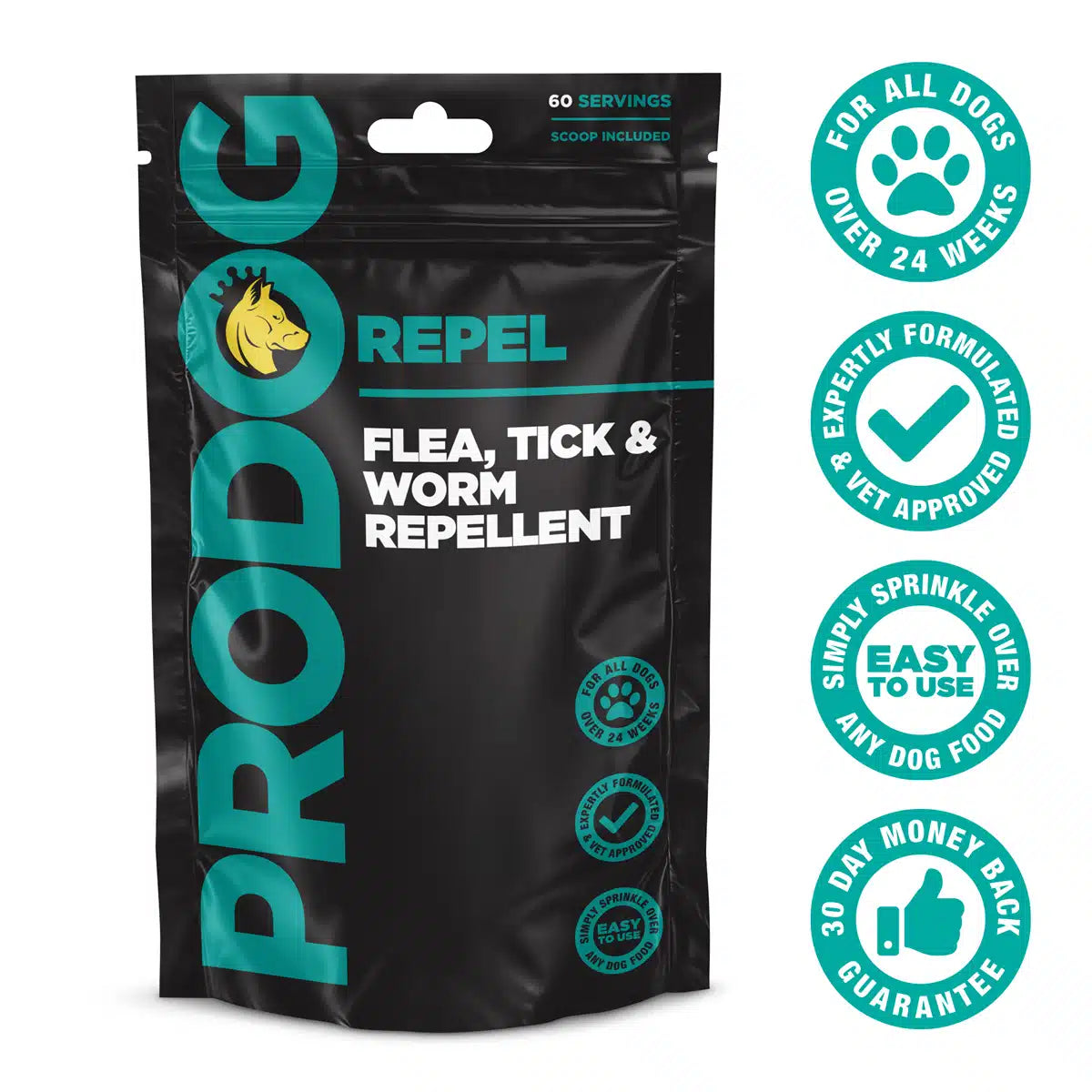 Repel Tick, Flea and Worm Repellent For Dogs (exc 20% VAT)