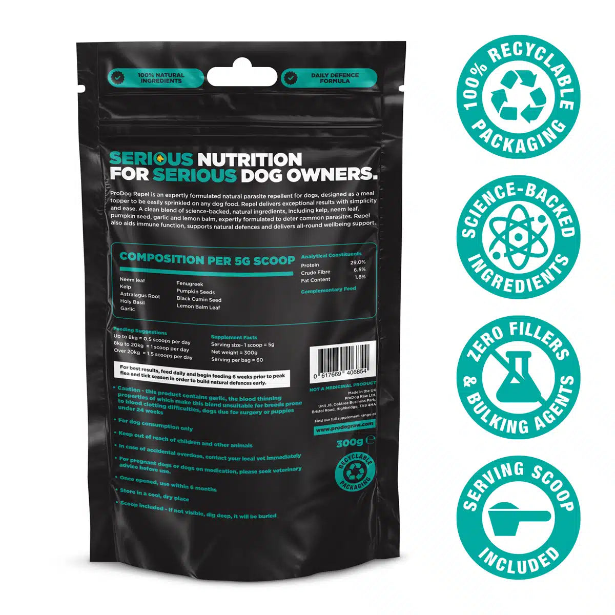 Repel Tick, Flea and Worm Repellent For Dogs (exc 20% VAT)