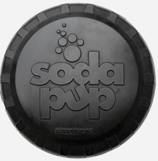 Sodapup - MAGNUM BOTTLE TOP FLYER ULTRA DURABLE RUBBER RETRIEVING FRISBEE - LARGE - BLACK (excl. 20% VAT)